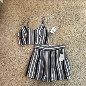 Crop top and Shorts set NEVER WORN WITH TAGS